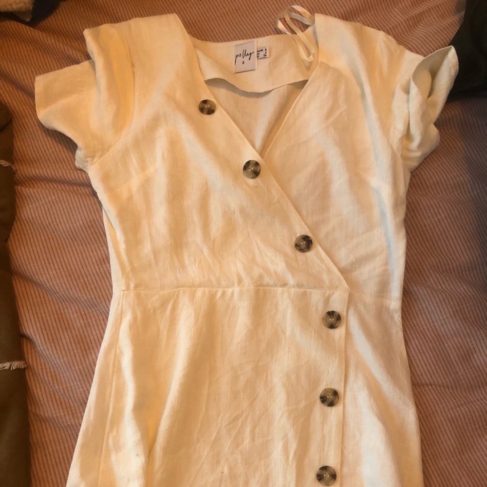 Princess poly linen white dress
